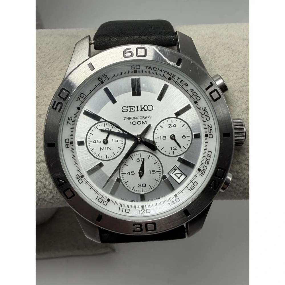 Seiko 6T63-00E0 New Battery Mens Diver Chronograph Watch 42MM 8